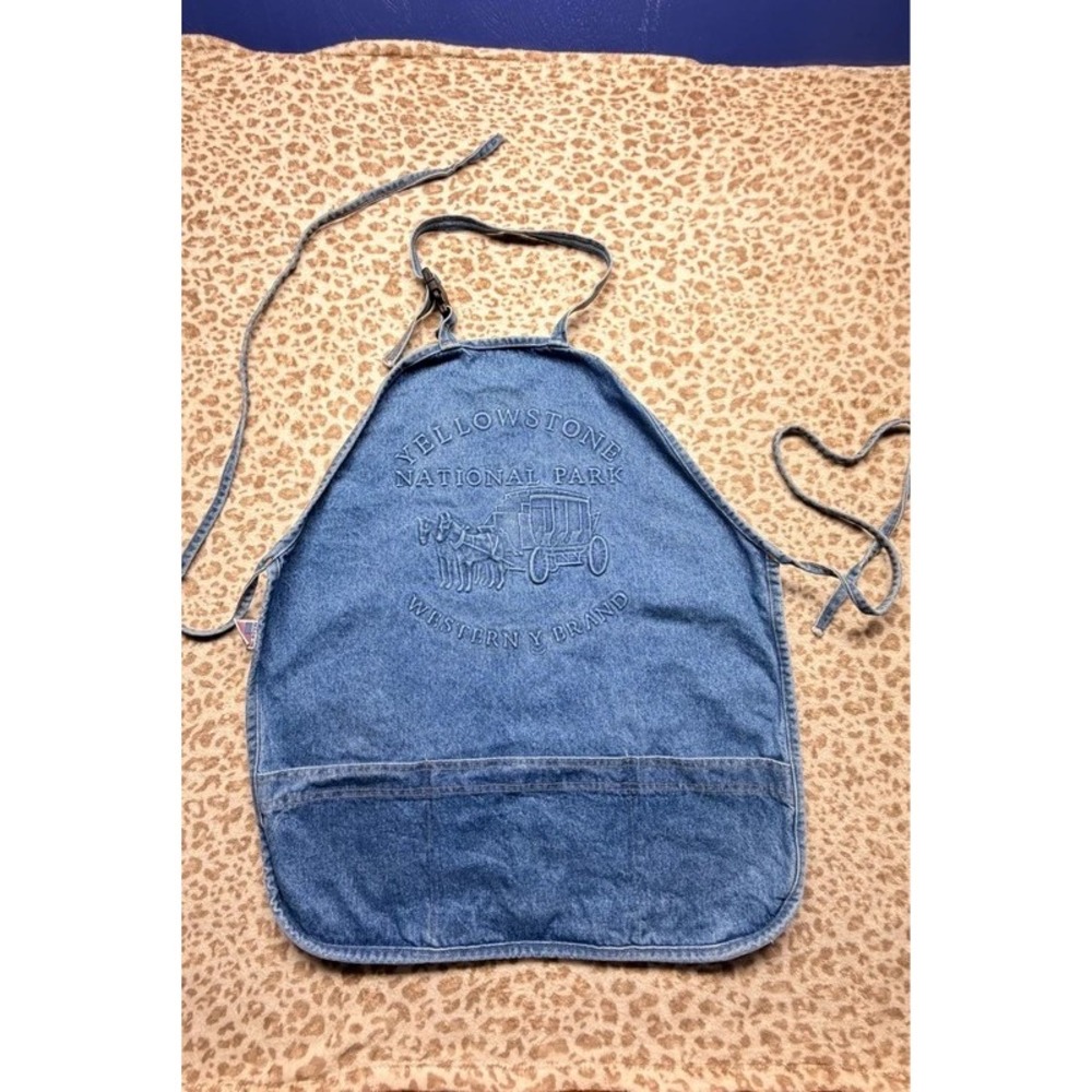 Vintage Yellowstone National Park Denim Apron – Western Y Brand (Made in USA)